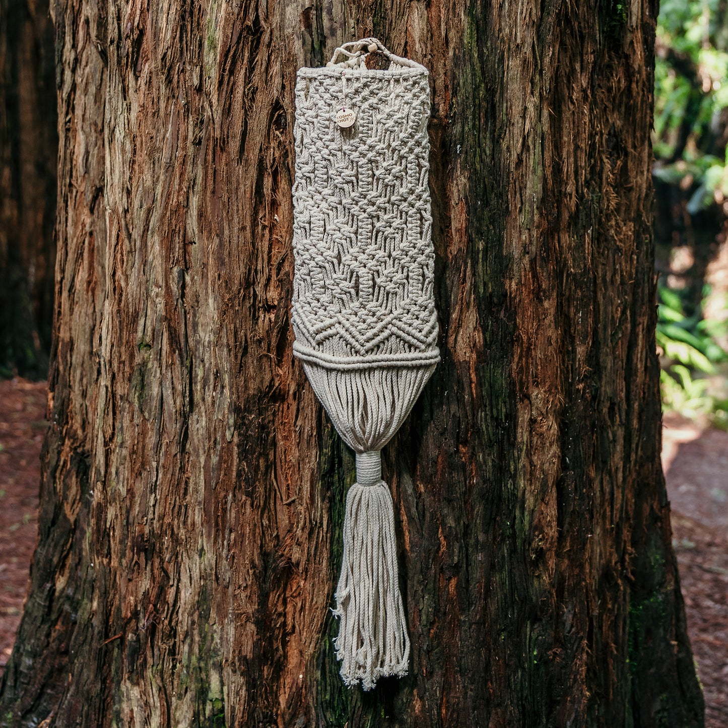 macrame yoga mat bag carrier cotton sustainable handmade yoga mat strap Apollo Bay Otways beach